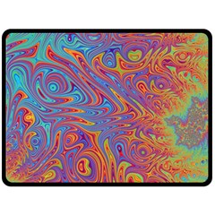 Fractal Psychedelic Fantasy Surreal Fleece Blanket (large)  by Pakrebo