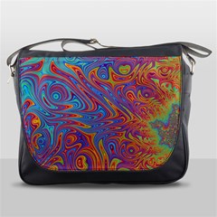 Fractal Psychedelic Fantasy Surreal Messenger Bag by Pakrebo