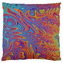 Fractal Psychedelic Fantasy Surreal Large Flano Cushion Case (one Side)