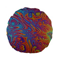 Fractal Psychedelic Fantasy Surreal Standard 15  Premium Flano Round Cushions by Pakrebo