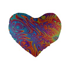 Fractal Psychedelic Fantasy Surreal Standard 16  Premium Flano Heart Shape Cushions by Pakrebo