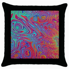 Fractal Bright Fantasy Design Throw Pillow Case (black) by Pakrebo