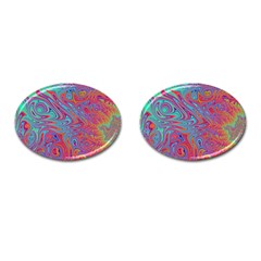 Fractal Bright Fantasy Design Cufflinks (oval) by Pakrebo