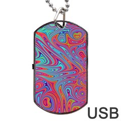 Fractal Bright Fantasy Design Dog Tag Usb Flash (one Side) by Pakrebo