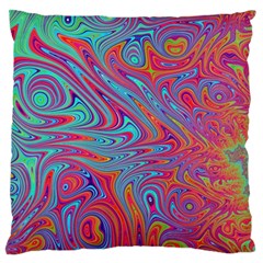 Fractal Bright Fantasy Design Large Flano Cushion Case (one Side) by Pakrebo