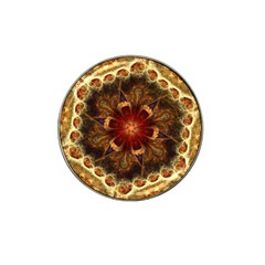 Dawn Day Fractal Sunny Gold Red Hat Clip Ball Marker by Pakrebo