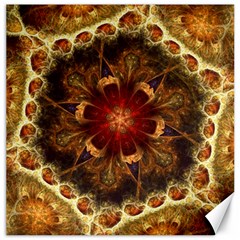 Dawn Day Fractal Sunny Gold Red Canvas 12  X 12  by Pakrebo