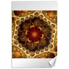 Dawn Day Fractal Sunny Gold Red Canvas 12  X 18  by Pakrebo