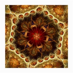 Dawn Day Fractal Sunny Gold Red Medium Glasses Cloth by Pakrebo