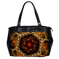 Dawn Day Fractal Sunny Gold Red Oversize Office Handbag by Pakrebo