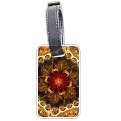 Dawn Day Fractal Sunny Gold Red Luggage Tags (one Side)  by Pakrebo