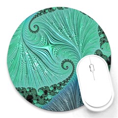 Fractal Artwork Fan Shape Art Round Mousepads by Pakrebo