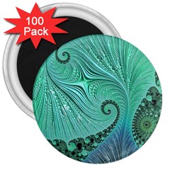 Fractal Artwork Fan Shape Art 3  Magnets (100 Pack) by Pakrebo