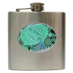 Fractal Artwork Fan Shape Art Hip Flask (6 Oz) by Pakrebo