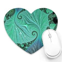 Fractal Artwork Fan Shape Art Heart Mousepads by Pakrebo