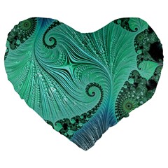 Fractal Artwork Fan Shape Art Large 19  Premium Heart Shape Cushions by Pakrebo