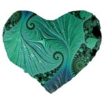 Fractal Artwork Fan Shape Art Large 19  Premium Heart Shape Cushions Back