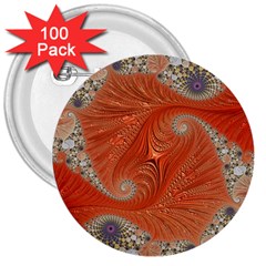 Fractal Art Artwork Pattern Fractal 3  Buttons (100 Pack)  by Pakrebo