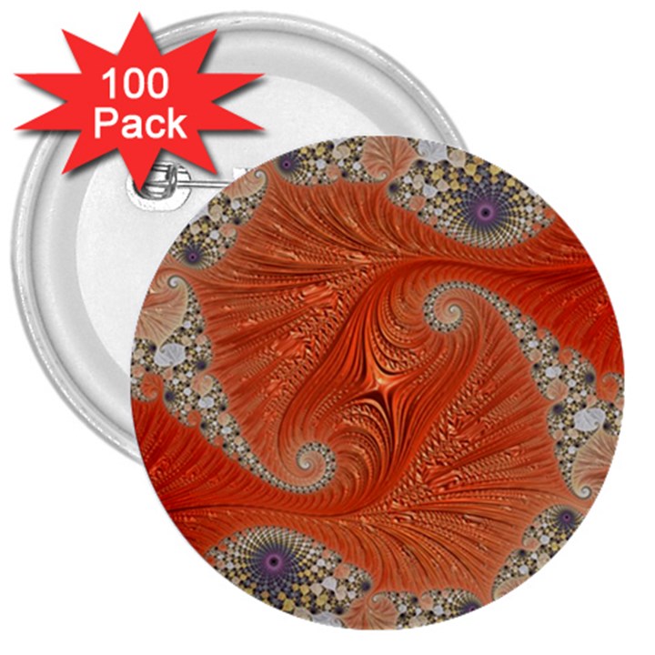 Fractal Art Artwork Pattern Fractal 3  Buttons (100 pack) 