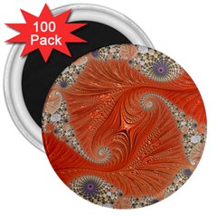 Fractal Art Artwork Pattern Fractal 3  Magnets (100 Pack) by Pakrebo