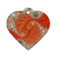 Fractal Art Artwork Pattern Fractal Dog Tag Heart (two Sides) by Pakrebo