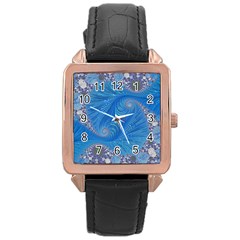 Fractal Artwork Artwork Fractal Art Rose Gold Leather Watch 