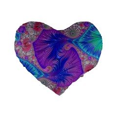 Fractal Artwork Art Design Standard 16  Premium Heart Shape Cushions by Pakrebo