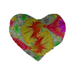 Fractal Artwork Fractal Artwork Standard 16  Premium Heart Shape Cushions by Pakrebo