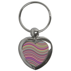 Wave Abstract Happy Background Key Chains (heart)  by Pakrebo