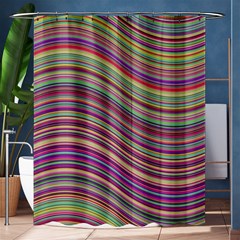 Wave Abstract Happy Background Shower Curtain 60  X 72  (medium)  by Pakrebo