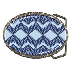 Textile Texture Fabric Zigzag Blue Belt Buckles