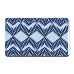 Textile Texture Fabric Zigzag Blue Magnet (Rectangular)