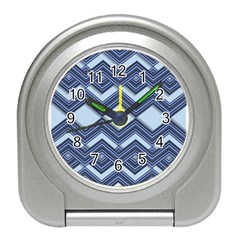 Textile Texture Fabric Zigzag Blue Travel Alarm Clock