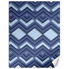 Textile Texture Fabric Zigzag Blue Canvas 18  x 24 