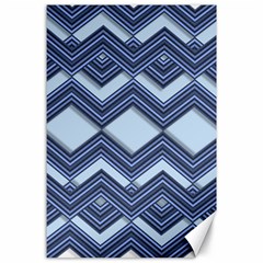 Textile Texture Fabric Zigzag Blue Canvas 24  X 36  by Pakrebo