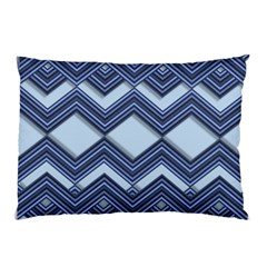 Textile Texture Fabric Zigzag Blue Pillow Case