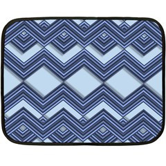 Textile Texture Fabric Zigzag Blue Fleece Blanket (Mini)