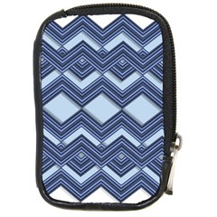 Textile Texture Fabric Zigzag Blue Compact Camera Leather Case