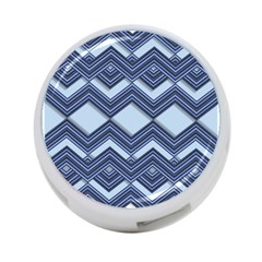 Textile Texture Fabric Zigzag Blue 4-Port USB Hub (Two Sides)