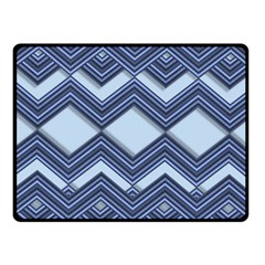 Textile Texture Fabric Zigzag Blue Fleece Blanket (Small)