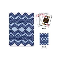 Textile Texture Fabric Zigzag Blue Playing Cards (Mini)