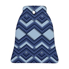 Textile Texture Fabric Zigzag Blue Ornament (Bell)