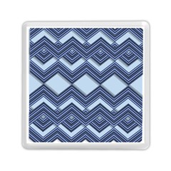 Textile Texture Fabric Zigzag Blue Memory Card Reader (Square)