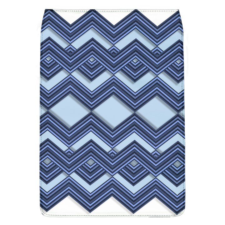 Textile Texture Fabric Zigzag Blue Removable Flap Cover (L)