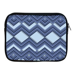 Textile Texture Fabric Zigzag Blue Apple iPad 2/3/4 Zipper Cases