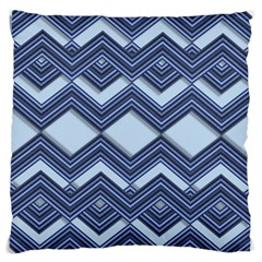 Textile Texture Fabric Zigzag Blue Large Flano Cushion Case (One Side)