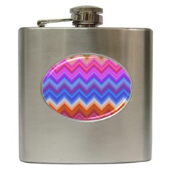 Pattern Chevron Zigzag Background Hip Flask (6 Oz) by Pakrebo