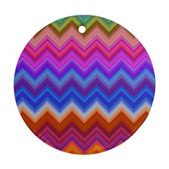 Pattern Chevron Zigzag Background Round Ornament (two Sides) by Pakrebo