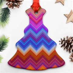 Pattern Chevron Zigzag Background Christmas Tree Ornament (two Sides) by Pakrebo