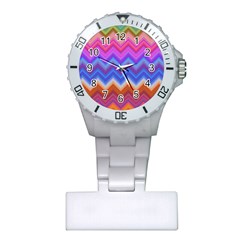 Pattern Chevron Zigzag Background Plastic Nurses Watch by Pakrebo